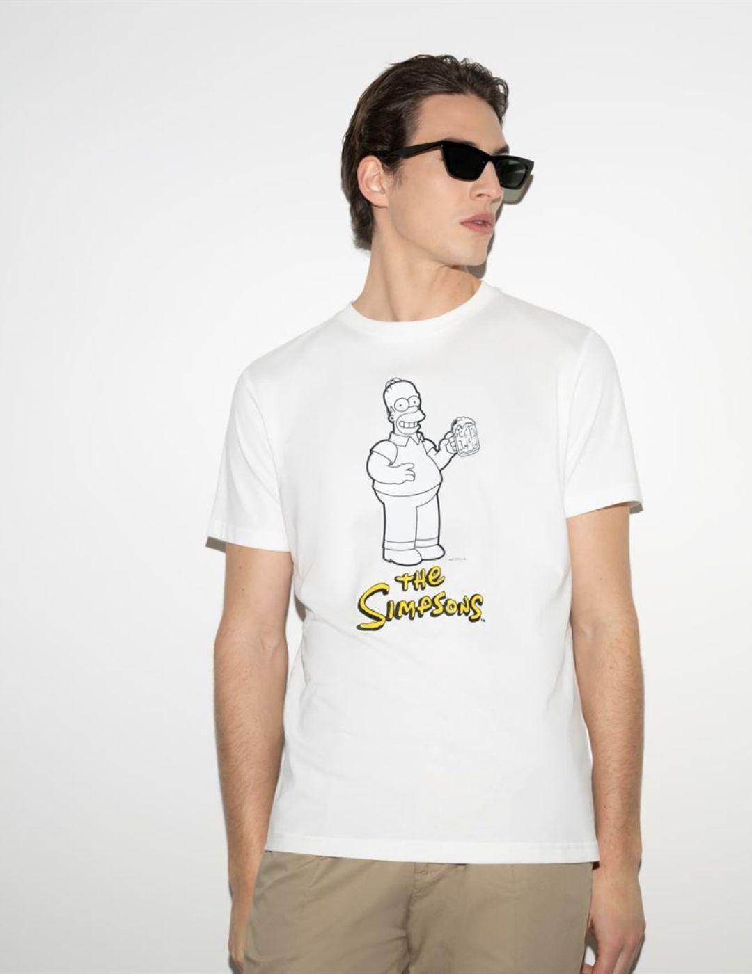 Camiseta A. Morato Blanca regular fit ' The Simpson'