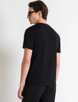 Camiseta negra A. Morato con estampado de calavera
