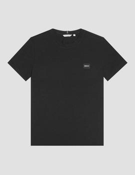 Camiseta negra A. Morato con placa engomada y logo