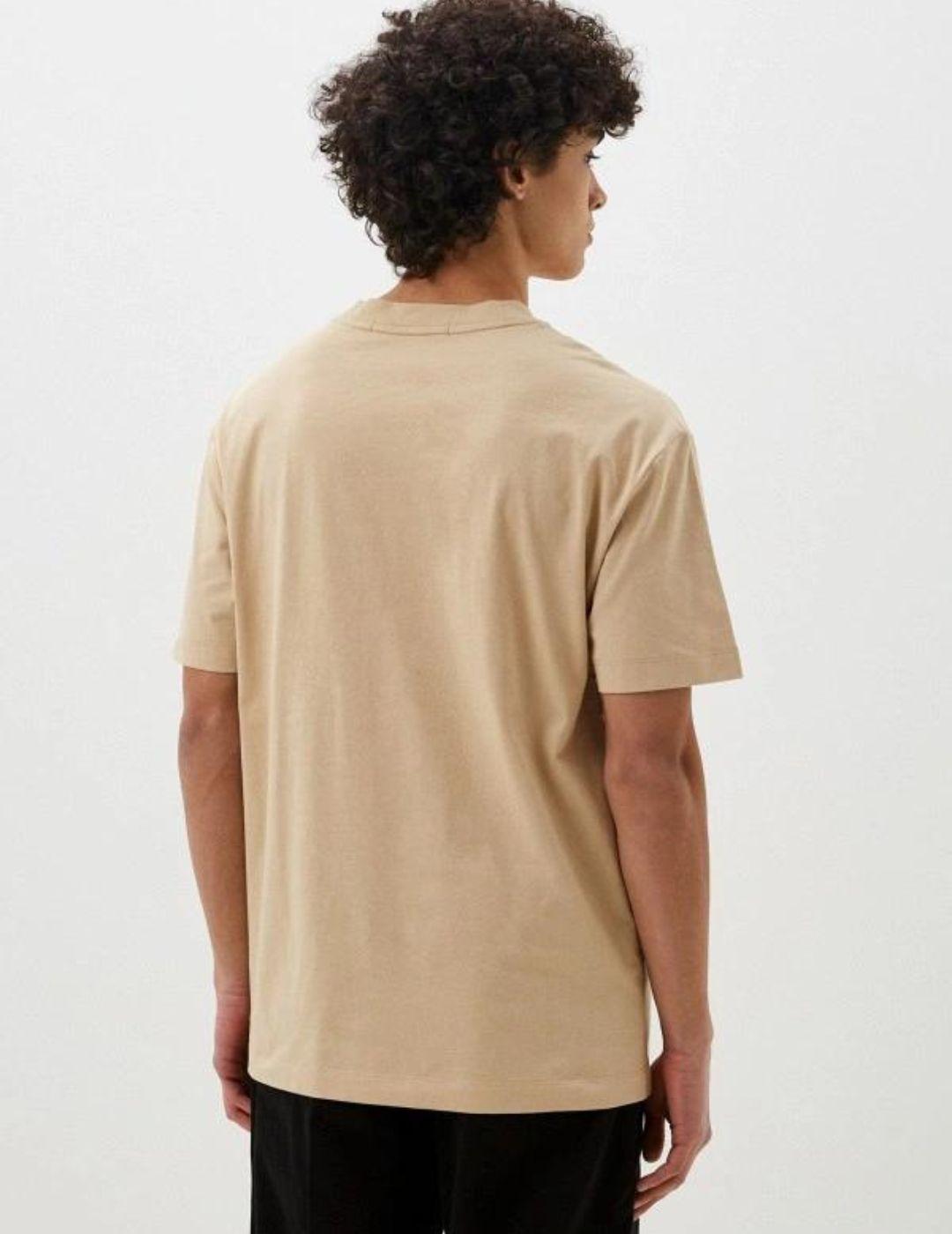 Camiseta beige perforted monologo Calvin Klein