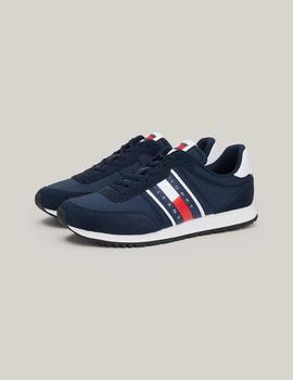 Zapatillas azules running con cordones y logo Tommy Jeans