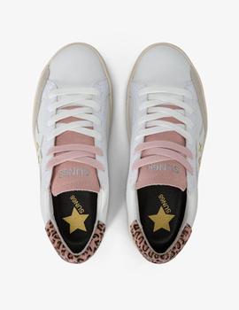 Zapatilla SUN68 KATY LEATHER Blanco/rosa