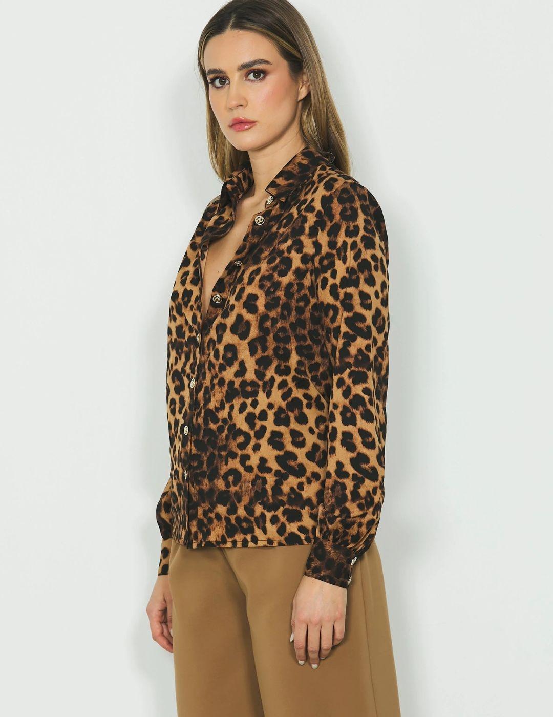 Camisa de manga larga animal print Bernadette