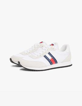 Zapatillas running blancas con cordones y logo Tommy Jeans