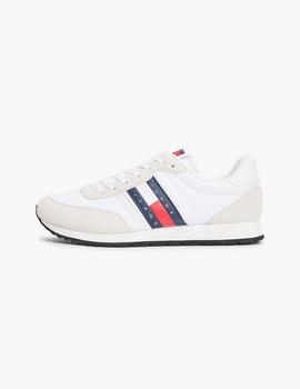 Zapatillas running blancas con cordones y logo Tommy Jeans