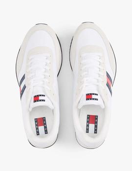 Zapatillas running blancas con cordones y logo Tommy Jeans